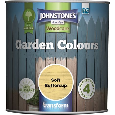 Johnstones Woodcare Garden Colours Paint - 1L - Soft Buttercup