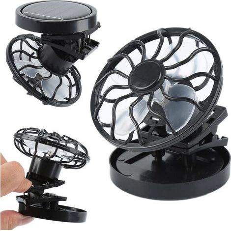 Portable Solar Clip-On Outdoor Fan, Black Tool - AquaForge (1/5)