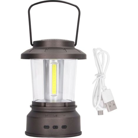 Altoparlante Bluetooth da esterno con luce in stile retrò, 2 modalità, alimentazione USB, impermeabile IP65, lanterna da campeggio con musica Bluetooth, lampada da campeggio (B)