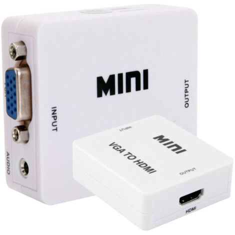 Mini Adaptateur Vga Vers Hdmi, Convertisseur Vidéo Full Hd 1080p Et Audio Pour Pc Portable (1/5)