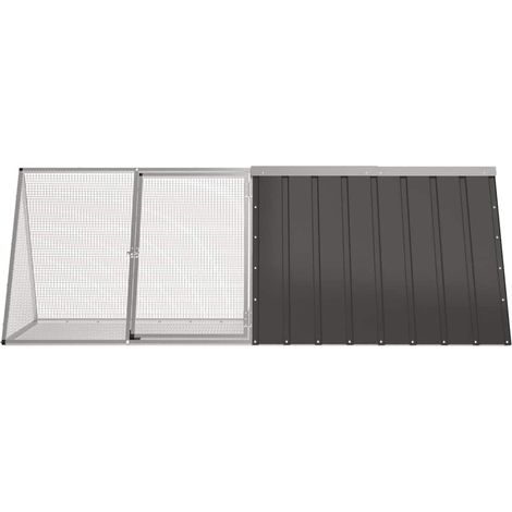 Maison Exclusive - Gabbia per Conigli Antracite 201,5x80,5x71 cm Acciaio Zincato (1/5)
