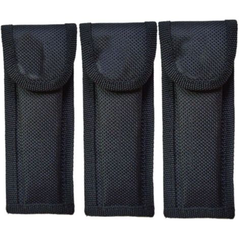 6 Articles Etui Couteau Cuir, Étui à Couteau de Poche, Nylone Poche Couteau Pliant avec Bande Auto-agrippante et des Boucles, pour Camping Randonnée en Plein Air (Noir) (1/5)