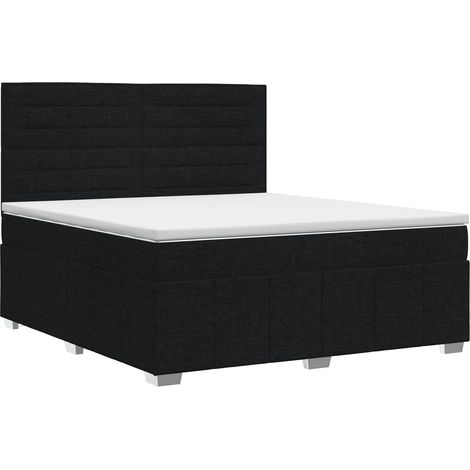 Maison Exclusive - Letto box spring con materasso Nero 160 x 200 cm Tessuto (1/5)