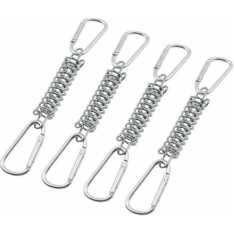 Hebilla de resorte de tensión para toldo, accesorios de fijación para velas de sombra, acero inoxidable con 4 resortes helicoidales y 8 mosquetones para carpas, toldos y acampadas, 4 piezas, SEMAket (1/5)