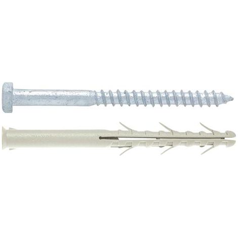 Fixation pour chauffe-eau sur brique creuse, Cheville Ø14x135, vis Ø10 x140, vendu par 4,