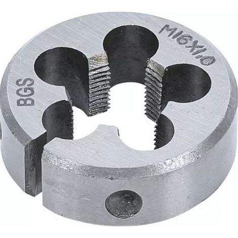 Bgs Technic – Filière M16 x 1.00 x 38 pour filetage métrique pas standard – Acier GCr15 – Ø extérieur 38.1 mm – Épaisseur 12 mm