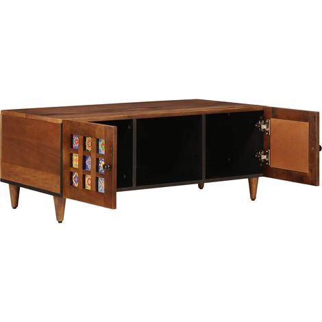 Table basse Marron 100 x 54 x 40 cm Bois de mangue massif (1/5)