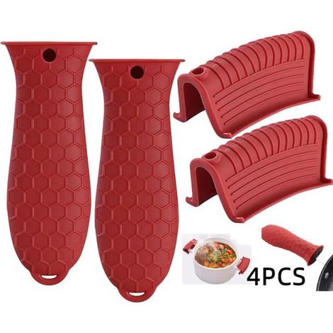 Poignée de casserole amovible anti-brûlure,Support de Casserole en Silicone,Support de Poignée d'Assistance,Poignée de Pot Isolée (1/4)