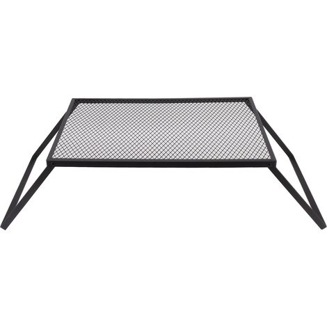 Grille de camp pliable haute température résistant lourd portable extérieur BBQ camping pique-nique 50x35cm sans fourchette (1/5)