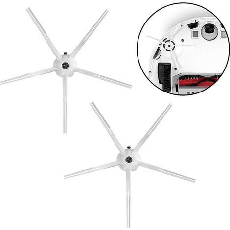 Brosse latérale en caoutchouc souple blanc pour nettoyer les pièces et accessoires de l'aspirateur robot Roborock S5 Max (1/5)