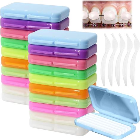 20 Boîtes/100 Bandes Cire Orthodontique Cire Appareil Dentaire  Soulage Gênes, Soin Doux Cavité Buccale, Pour Appareils Orthodontiques et Contention, Avec 5 Coupe-Bâtonnets (1/5)