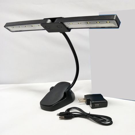 Wiederaufladbare LED-Notenpultleuchte, faltbare Klemmleuchte für Klaviere, tragbar, einstellbare Farbtemperaturen, ideal für Flügel (1/5)