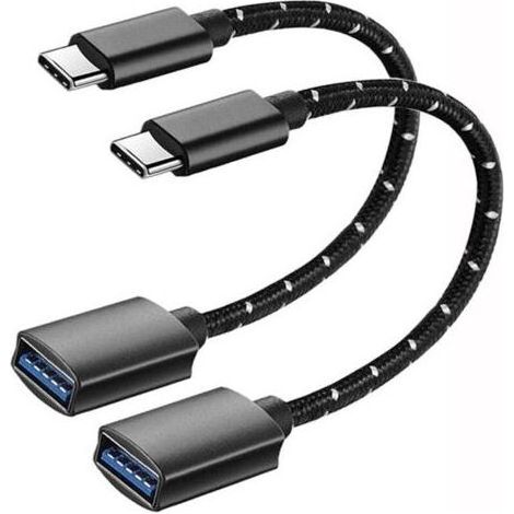 Adaptateur USB C vers USB [Lot de 2], Câble OTG USB Type C Mâle vers USB A Femelle, Compatible avec iPhone 16/15 Pro Max, iPad Pro, MacBook Pro/Air, Samsung Galaxy S24/S23/S22, Google P (1/5)