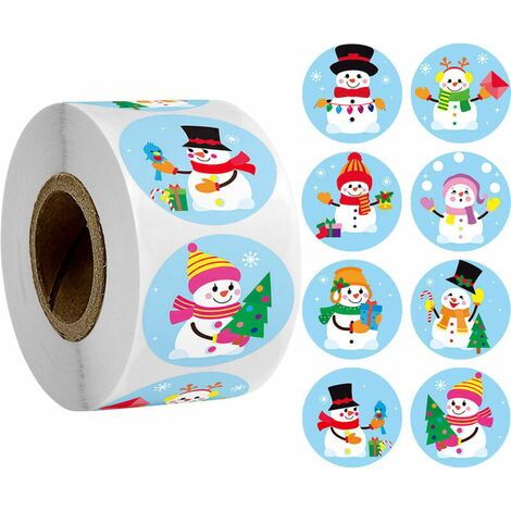 Rotoli di adesivi di Babbo Natale - 8 rotoli di adesivi di Babbo Natale in stile cartone animato, perfetti per sigilli, feste e regali. (1/5)