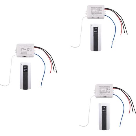 Lampe 3 canaux avec émetteur numérique 220 V ON/OFF, 1 interrupteur, récepteur relais sans fil, télécommande (1/5)
