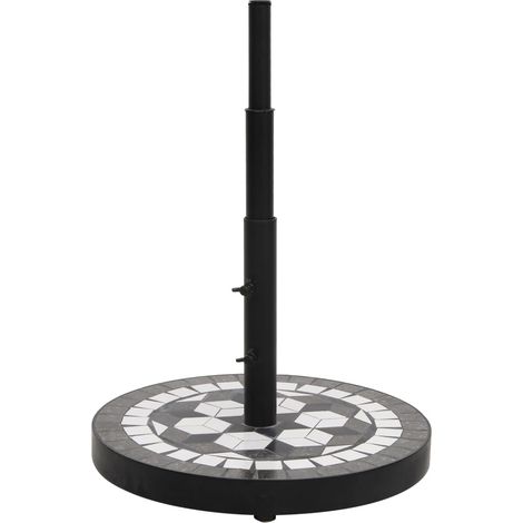 Base de parasol, Support parasol Robuste de Qualité, noir et blanc rond 12 kg OIB1058E (1/3)