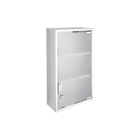 Armoire Metaform Today en acier inoxydable chrome' et verre trempe' 27 x h50 x 12 cm avec cle's