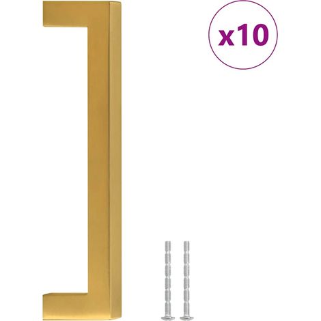 vidaXL Tiradores para armarios 10 uds acero inoxidable dorado 128 mm (1/2)
