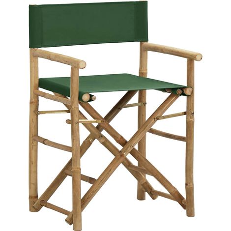 Maison Exclusive - Sedie da Regista Pieghevoli 2 pz Verdi in Bambù e Tela (1/5)