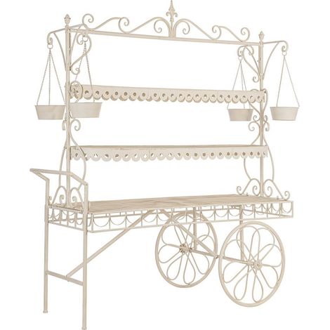 Carrello "Merek" espositore struttura in metallo 2 posti per interni -Bianco (1/4)
