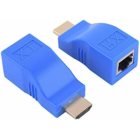 Extension HDMI 1080P RJ45 Ports Réseau LAN Extension HDMI jusqu'à 30 m sur câble Ethernet LAN CAT5e/6 UTP pour moniteur HDTV 1 paire (1/5)
