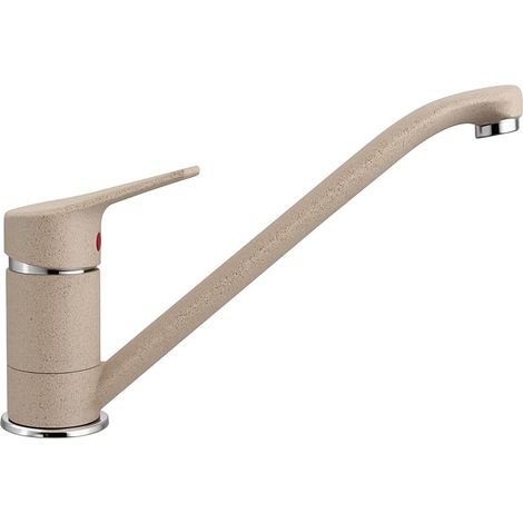 Robinet de cuisine, robinet pivotant 360 °, finition beige, mitigeur monocommande (1/5)