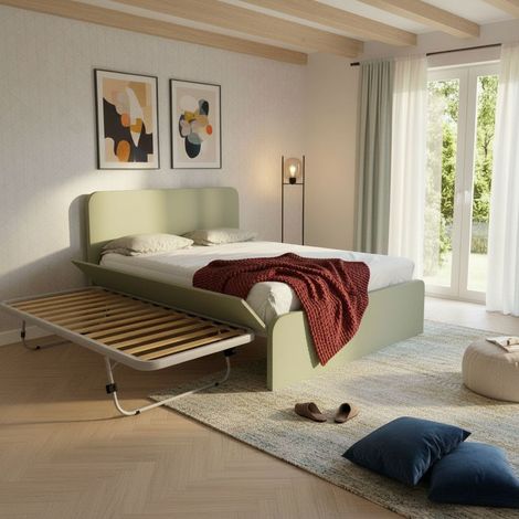 Letto matrimoniale 160x200 con rete estraibile e sollevabile - Salvia (1/5)