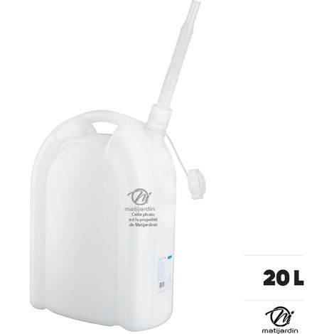 Bidon de 20 litres. Liquide alimentaire. Renforcé avec bec verseur