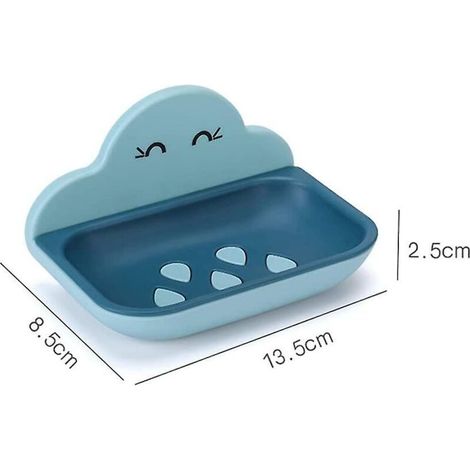 Blue Cloud doppelwandige Seifenschale zur Wandmontage, 4er-Set (1/4)