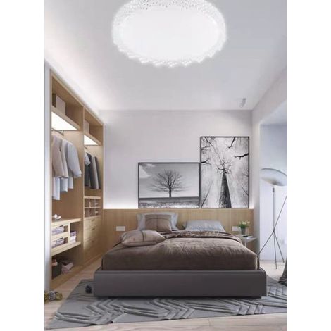TrAdE Shop Traesio - Plafoniera Da Soffitto Interno 60w Bordo Seghettato Luce Fredda Fst-50a66404 49cm - (1/4)