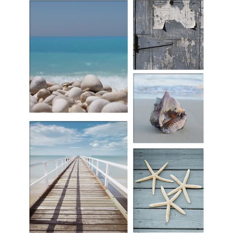Leinwandbild Set Strand (5-teilig)