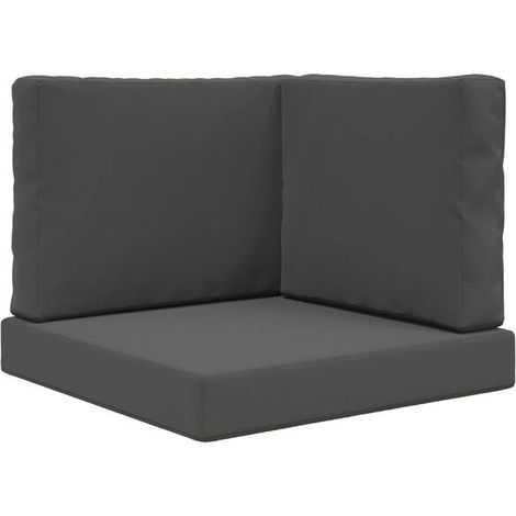 Ensemble de trois coussins pour canapé d'extérieur, en polyester gris anthracite (1/5)