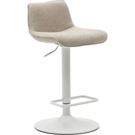 [NEUWERTIG] B-Ware Kave Home Barhocker Hocker Zenda Weiss Stoff Verstellbar 81 102 Cm Fachkräfte
