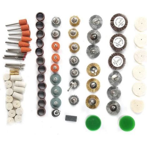 Accessoire Outil Rotatif - 145 Pièces pour Mini Perceuse Meuleuse Électrique - Ensemble Complet Meulage Polissage Coupe Ébavurage (1/4)