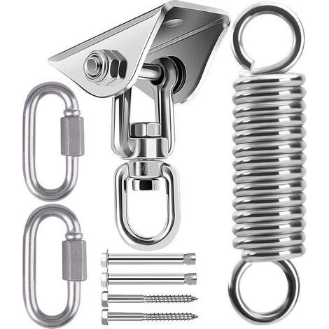 Ceiling Hook for Spring Hanging Chair, 360° Swivel Stainless Steel Hammock Hanging Kit