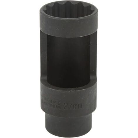 Douille pour injecteur diesel, entraînement 1/2 pouce, 27 mm, 12 pans, acier au chrome-vanadium, universelle, pour voitures