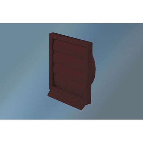 Lüftungsgitter aus Kunststoff - Braun, Durchmesser 125 mm / 155 x 155 mm, mit beweglichen Klappen