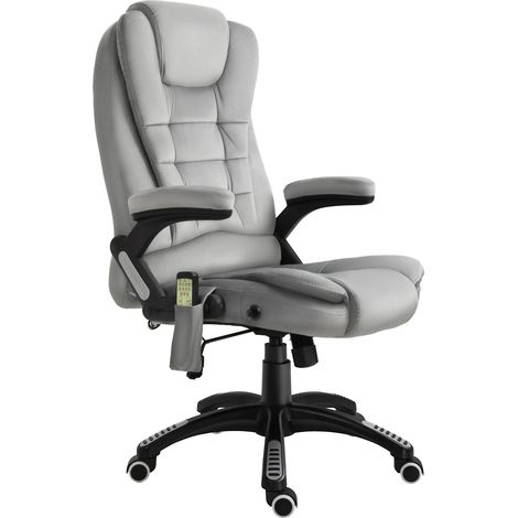 Ergonomischer Massage-Bürostuhl höhenverstellbar grau mit PU-Rollen (1/5)