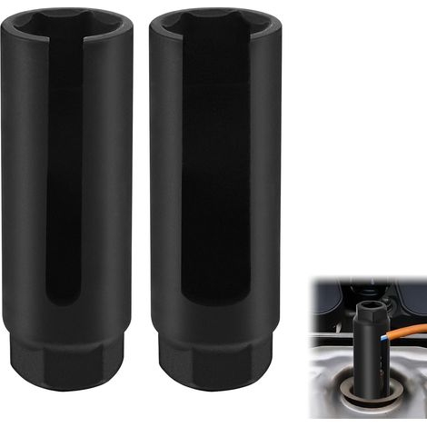 Presa per sensore lambda da 22 mm in 2 pezzi, presa universale per sensore di ossigeno, strumento di rimozione del sensore O2 per autoveicoli da 1/2" con ampia apertura per la protezione del cavo (1/5)