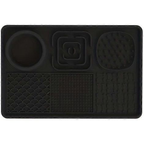 6-in-1 Leckmatte für Haustiere mit starkem Saugnapf, multifunktionale Stressabbaumatte für Hunde und Katzen, fördert gesundes Fressen (1/5)