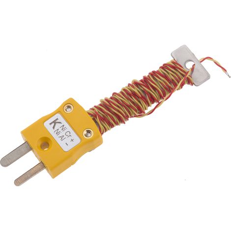 Thermocouple type K, L 1m, +220°C max à Fiche mâle miniature ( Prix pour 1 )