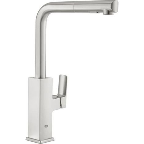 GROHE Robinet évier cuisine Tallinn avec douchette extractible, bec en L Finition supersteel 30420DC0 (1/5)