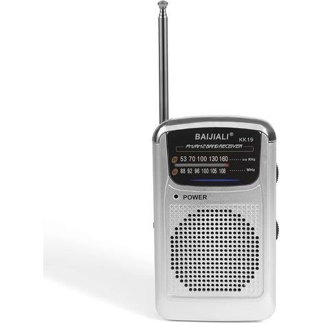 Vintage-Retro-Radio – Tragbares Radio – FM/AM-Radio – ABS – Silber (1/5)