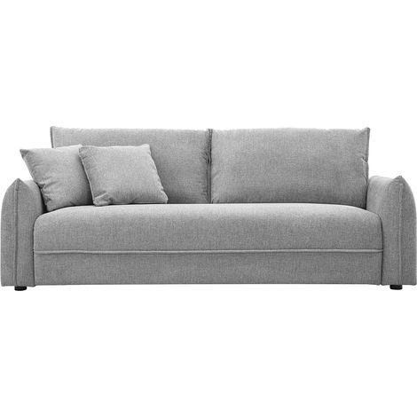 Dreisitzer-Sofa aus grauem Samt-Effekt Textilgewebe PIO