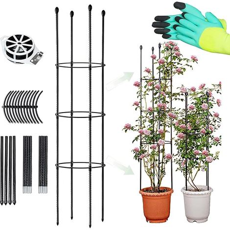 Garden Obelisk, Climbing Plant Support, Trellis Flower Arch Support in Tower Shape for Roses and Climbing Plants, Suitable for the Garden, Balcony (150 cm) (1/5)