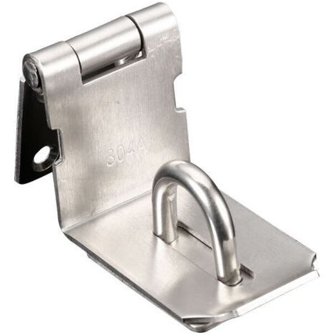 Stainless Steel Right Angle Door Lock - Hasp Padlock Clasp with Screws (Silver) (1/4)