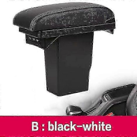 Boîte d'accoudoir pour Peugeot 2008 avec port USB et rangement - Noir et blanc (1/3)
