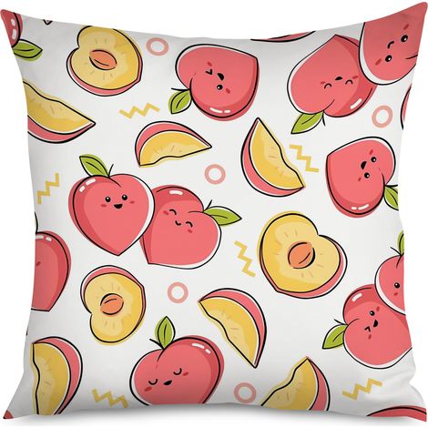 Housse de Coussin Pêches Déco Chambre (1/5)