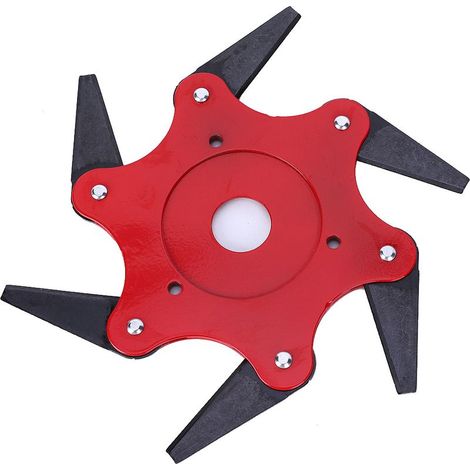 Tête de coupe-bordures extérieure, débroussailleuse, pièces détachées pour tondeuse à gazon, outils de jardinage, 6 lames rouges (1/5)