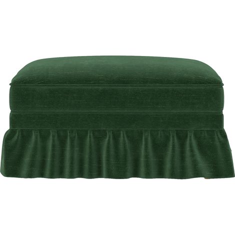 Poggiapiedi imbottito Windsor in ciniglia verde con gonna removibile MODENUIT (1/5)